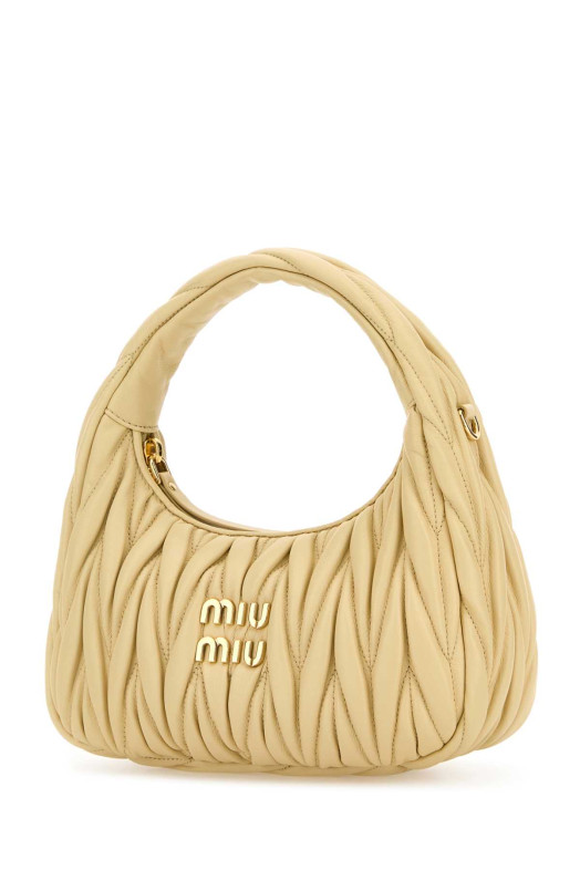 Cream nappa leather Wander handbag MIU MIU (5BC125VOOYAN88)