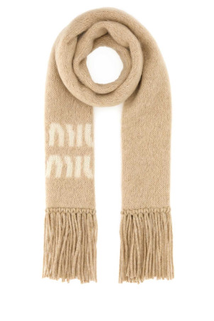 Beige mohair blend scarf MIU MIU (5FS0622CQD)