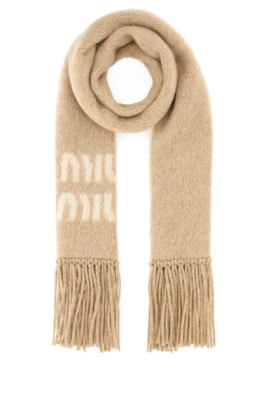 Beige mohair blend scarf MIU MIU (5FS0622CQD)