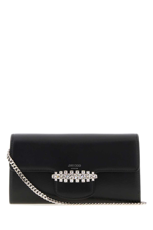 Black leather Bing wallet Black JIMMY CHOO (BINGWALCHAINOCY)