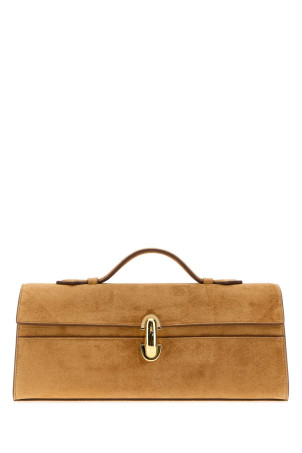 Camel suede Slim Symmetry handbag Beige SAVETTE (H01403)
