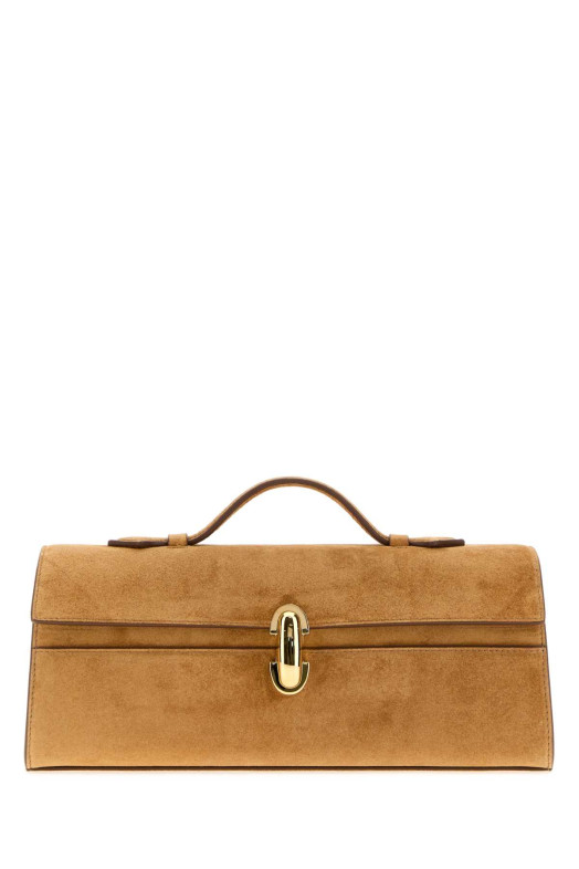 Camel suede Slim Symmetry handbag Beige SAVETTE (H01403)