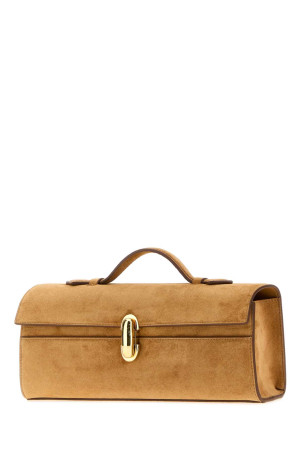 Camel suede Slim Symmetry handbag Beige SAVETTE (H01403)