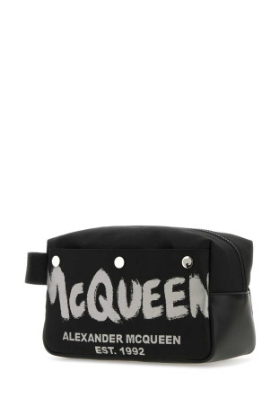 Black fabric McQueen Graffiti beauty case ALEXANDER MCQUEEN (7917731AAS3)