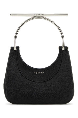 Black leather mini Cross-Bar handbag Black ALEXANDER MCQUEEN (8035251VDBB)