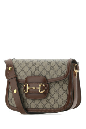 GG Supreme fabric and leather Horsebit 1955 shoulder bag GUCCI (60220492TCG)
