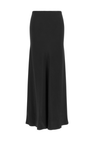 Shiny satin enver skirt Black