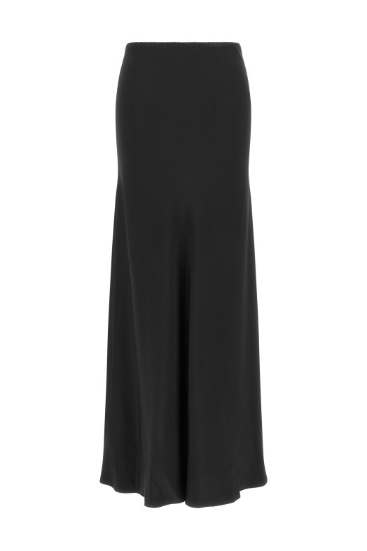 Shiny satin enver skirt Black