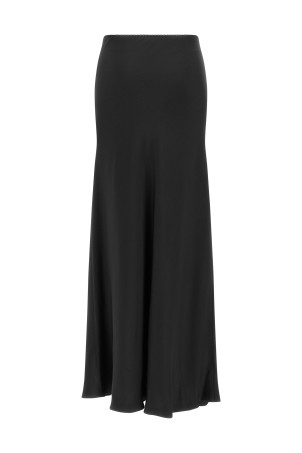 Shiny satin enver skirt Black