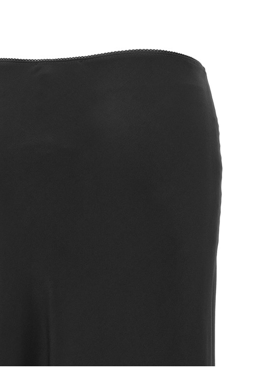 Shiny satin enver skirt Black