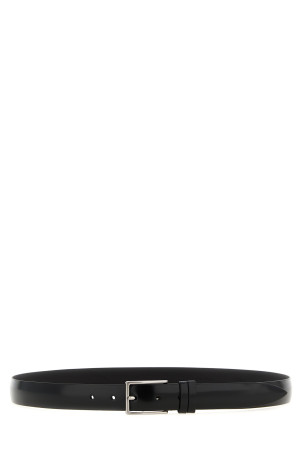 Brushed leather belt Black