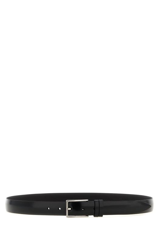 Brushed leather belt Black