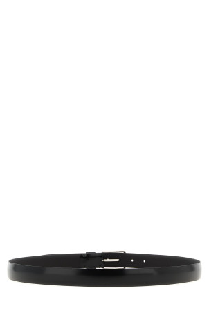 Brushed leather belt Black