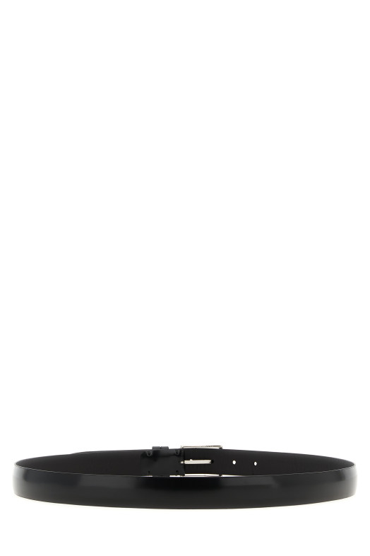 Brushed leather belt Black