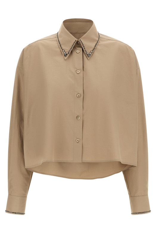 Cropped shirt Beige