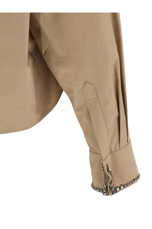 Cropped shirt Beige