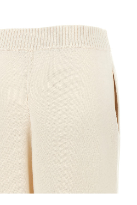 Cashmere knit pants White