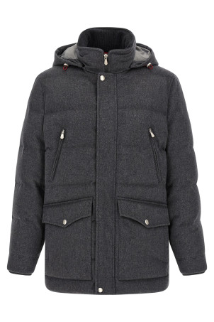 Membrane wool flannel parka Gray