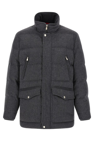 Membrane wool flannel parka Gray