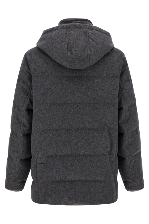 Membrane wool flannel parka Gray