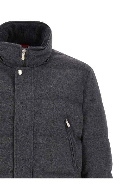 Membrane wool flannel parka Gray