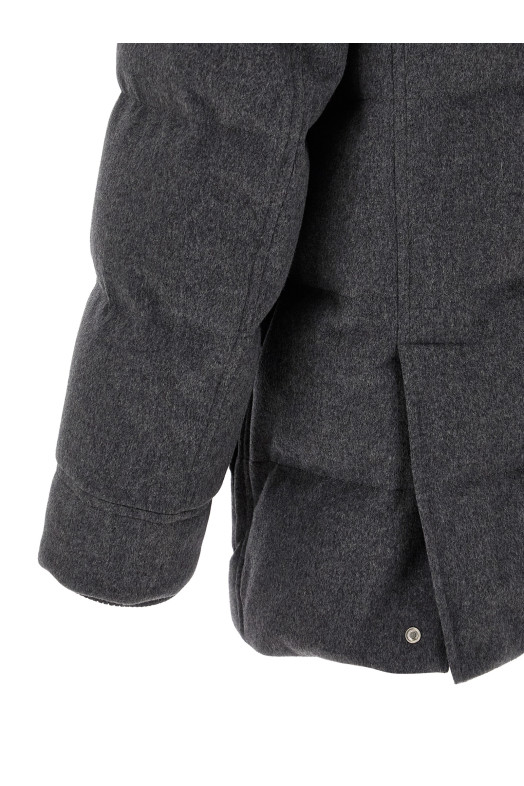 Membrane wool flannel parka Gray