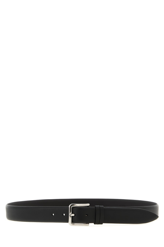 Smooth leather belt Black