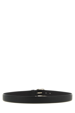Smooth leather belt Black
