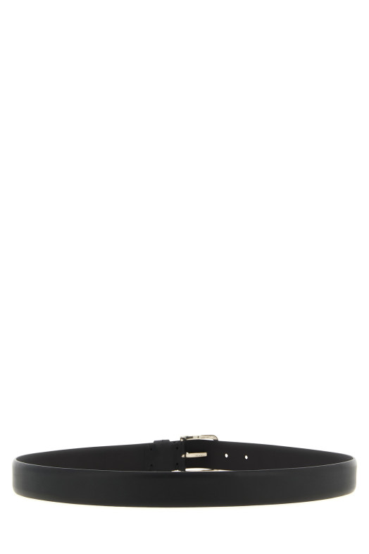 Smooth leather belt Black