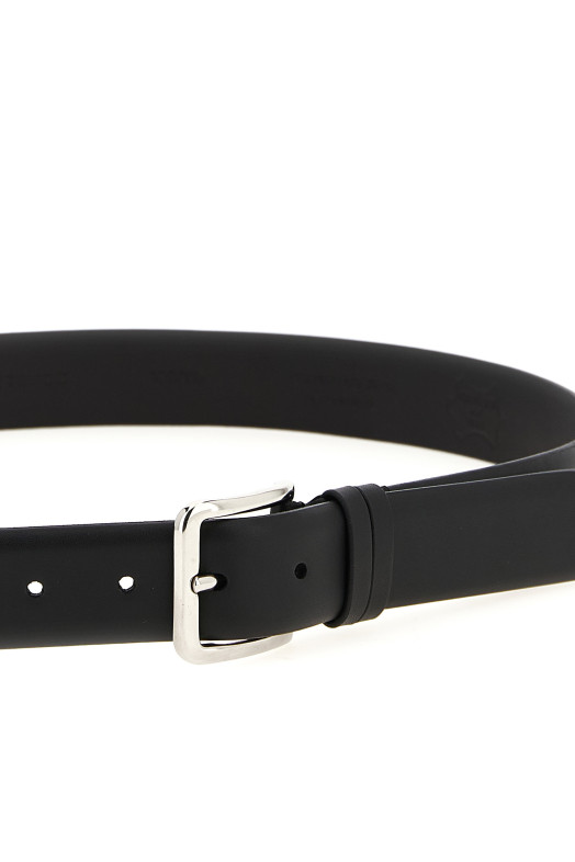 Smooth leather belt Black