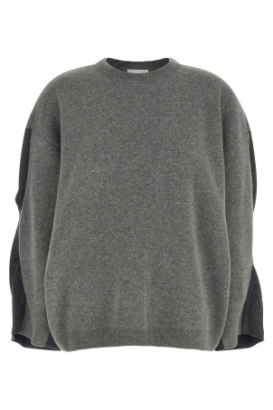 Two-tone sleeve sweater Gray
