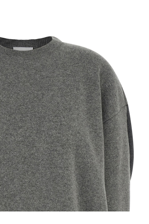 Two-tone sleeve sweater Gray