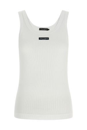 Logo patch tank top White