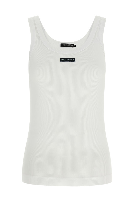 Logo patch tank top White
