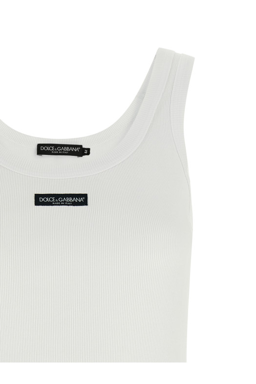 Logo patch tank top White