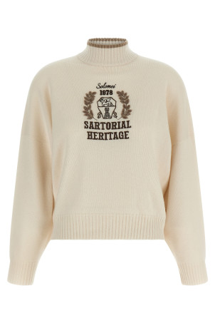 Heraldic embroidery sweater Beige