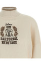 Heraldic embroidery sweater Beige
