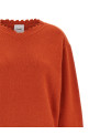 Fringed hem sweater orange