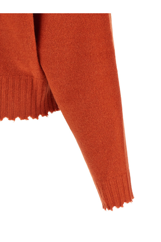 Fringed hem sweater orange