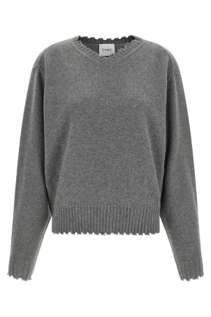 Fringed hem sweater Gray