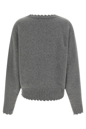 Fringed hem sweater Gray