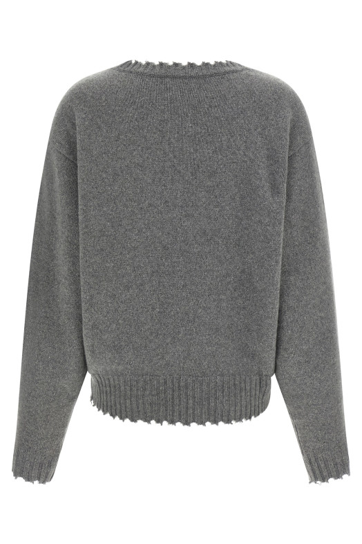 Fringed hem sweater Gray