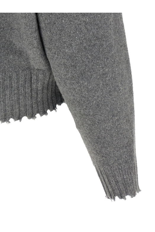 Fringed hem sweater Gray
