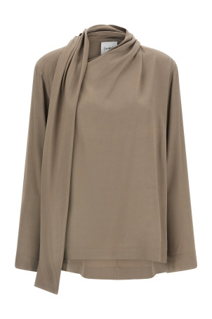 Draped panel blouse Gray