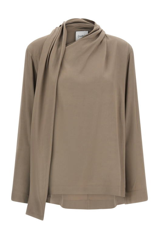 Draped panel blouse Gray