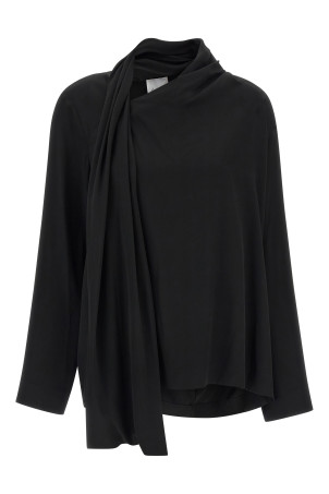 Draped panel blouse Black