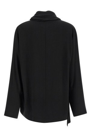 Draped panel blouse Black