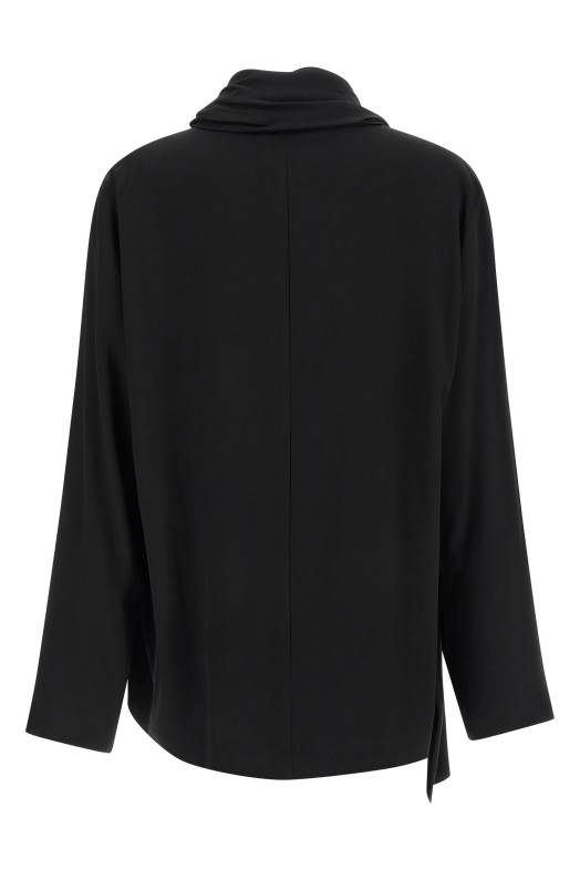 Draped panel blouse Black
