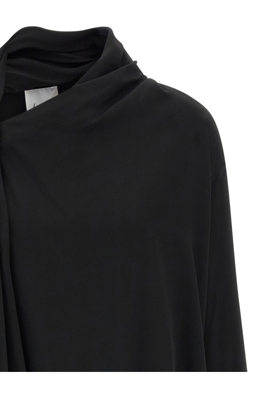 Draped panel blouse Black