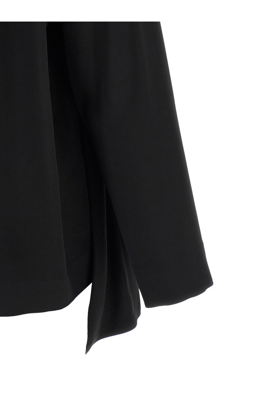 Draped panel blouse Black